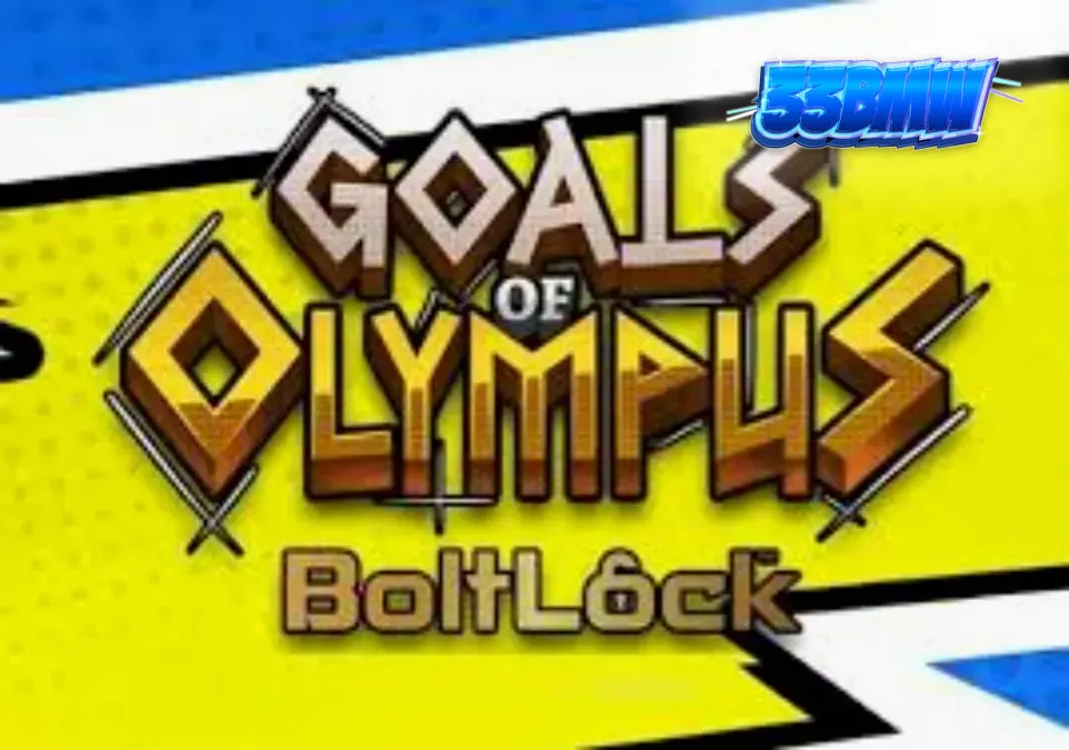 Goals of Olympus BoltLock slot game interface showing Zeus and football elements